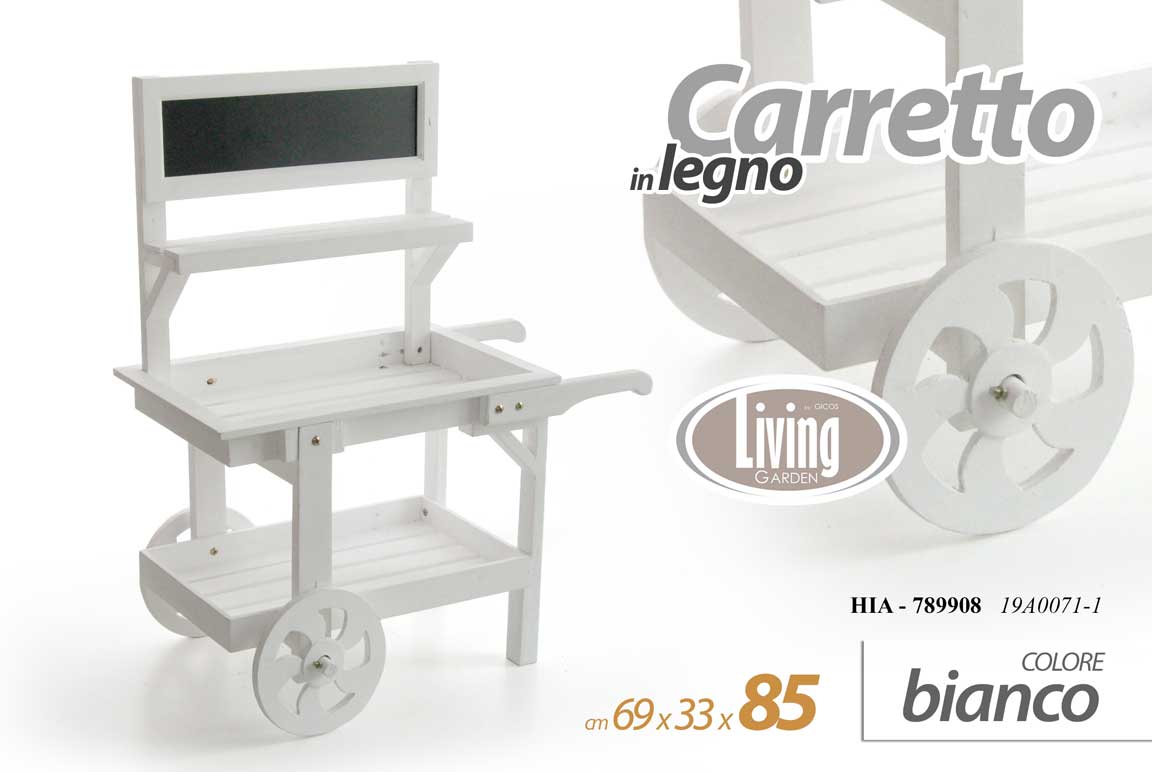 8025569789908 CARRETTO LEGNO PORTA PIANTE FIORI TERRAZZO GIARDINO NEGOZIO ESPOSIZIONE 85*69*33 - immagine 1