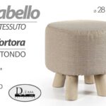 POUF SGABELLO POGGIAPIEDI TONDO MODERNO POUFF PIEDI LEGNO TORTORA 28*27cm