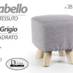 POUF SGABELLO POGGIAPIEDI QUADRATO MODERNO POUFF PIEDI LEGNO TESSUTO GREY 27*28
