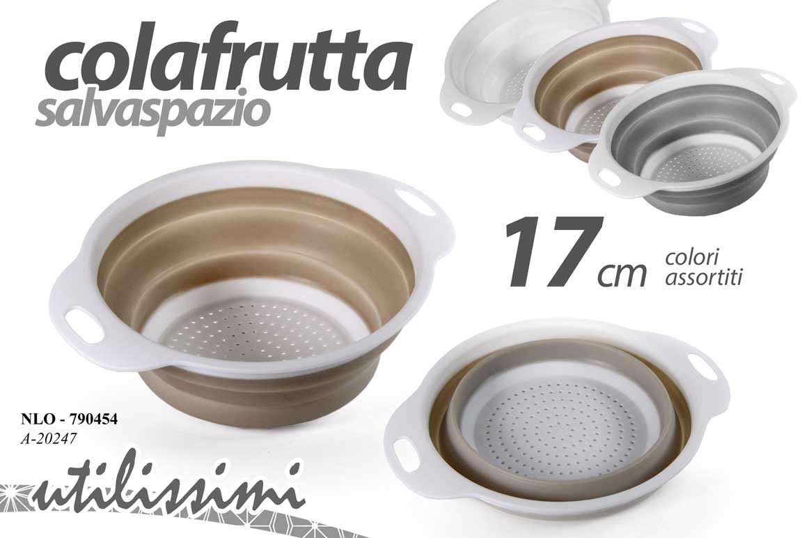 8025569790454 COLA FRUTTA SALVASPAZIO OVALE COLINO VERDURA Setaccio CHIUDIBILE PLASTICA 17 cm - immagine 1