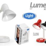 LAMPADA LUMETTO ABAT JOUR DA TAVOLO COMODINO METALLO 25 watt COLOR MATT 34 cm