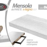 MENSOLA DA PARETE MODERNA LEGNO MURO REGGIMENSOLA A SCOMPARSA BIANCO ST 80*25 cm
