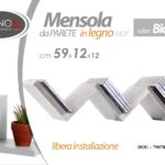 MENSOLA da PARETE Zig Zag SCALA Moderna Design SCAFFALE Ripiani BIANCO LEGNO