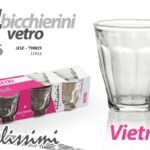 SET 4 BICCHIERI BICCHIERINO CHUPITO LIQUORE COGNAC RUM VETRO VIETRI 96 ML h6,8CM