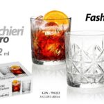SET 6 BICCHIERI VETRO OLD FASHION ACQUA WHISKY COCKTAIL BIBITE TAVOLA 10CM 312ML