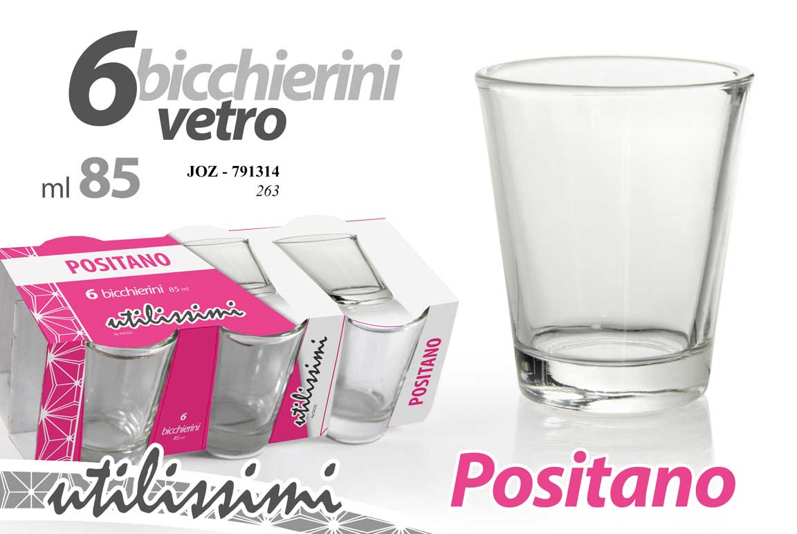 8025569791314 SET 6 BICCHIERI BICCHIERINO CHUPITO LIQUORE COGNAC RUM VETRO VIETRI 85 ML 6 CM - immagine 1