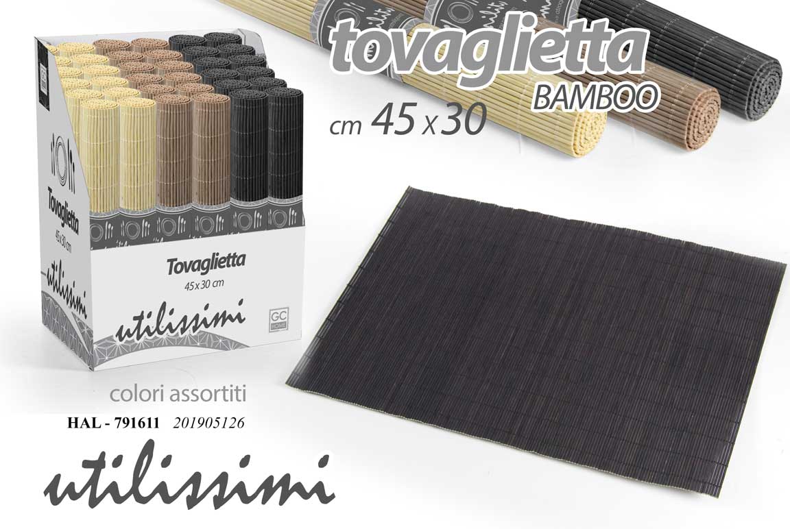 8025569791611 Tovaglietta americana colazione runner segnaposto tavola bamboo color ass 45x30 - immagine 1