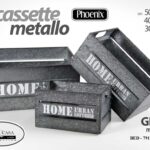 3 CASSETTE METALLO CONTENITORE ORGANIZER SALVASPAZIO MULTIUSO GRIGIO MA 50-40-30