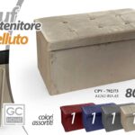 PUFF POUF CONTENITORE VELLUTO PANCA BAULE IMBOTTITO TRAPUNTATO ELEGANTE 80*H40CM