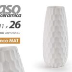 VASO CERAMICA FIORI ELEGANTE CENTROTAVOLA EVENTI CLASSICO MODERNO MATT 26*11 CM