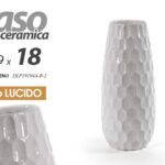 VASO FIORI PIANTE CERAMICA BIANCO LUCIDO DESIGN CLASSICO MODERNO VINTAGE 18*10cm