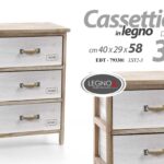 CASSETTIERA COMODINO MOBILETTO 3 CASSETTI CUCINA BAGNO SALOTTO MARRONE H58*40*29