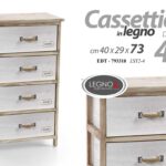 CASSETTIERA 5 CASSETTI SLIM SALVASPAZIO CUCINA BAGNO SALOTTO BIANCA 73*40*29 cm