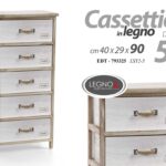 CASSETTIERA SLIM LEGNO 5 CASSETTI CUCINA BAGNO INGRESSO SALOTTO MARRONE 90*40*29