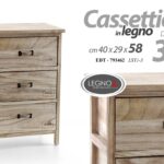 MOBILETTO CASSETTIERA SLIM SALVASPAZIO 3 CASSETTI LEGNO NATURA MARRONE h58*40*29