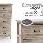 CASSETTIERA 5 CASSETTI MOBILETTO LEGNO NATURALE MODERNO DESIGN HOME 90*40*29 CM