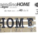 APPENDINO DA PARETE MURO HOME IN LEGNO RUSTIC 3 GANCI METALLO L40*H15*3 cm