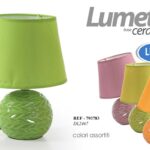 LAMPADA LUMETTO ABAT JOUR DA TAVOLO COMODINO 60W BASE CERAMICA E14 COLOR 28*12cm