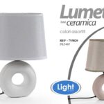 LAMPADA LUMETTO ABAT JOUR CERAMICA DA TAVOLO COMODINO E14 CI 60W DESIGN 26*10 cm