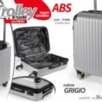 Valigia viaggio bagaglio a mano rigido 8 ruote freno colore grigio abs 56x36x24