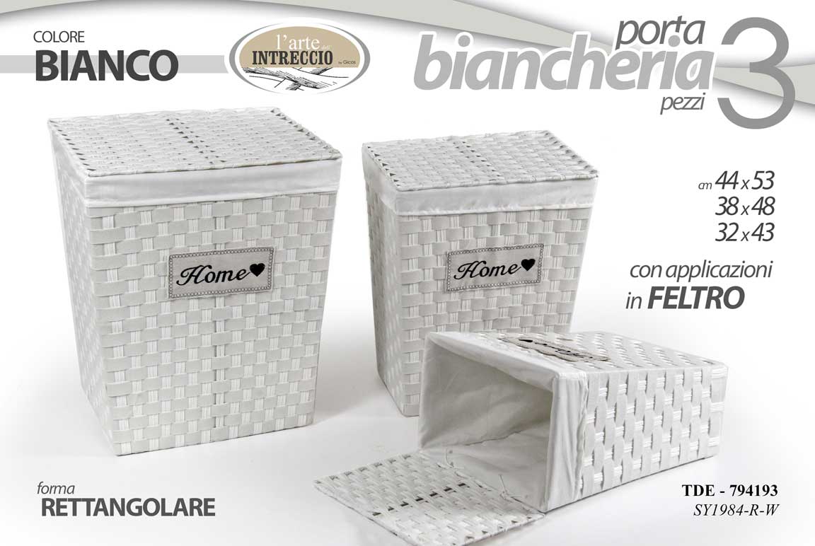 8025569794193 3 CESTE CESTA VIMINI Portabiancheria CONTENITORE BAGNO SALOTTO CAMERA 53-48-43cm - immagine 1