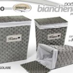 3 CESTE CESTA VIMINI Portabiancheria CONTENITORE BAGNO SALOTTO CAMERA G 53-48-43