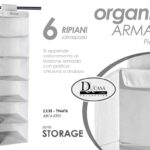 Organizer ARMADIO Guardaroba 6 MENSOLE ACCESSORI APPENDIABITI BASTONE 120*30*30