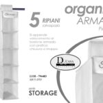 Organizer ARMADIO Guardaroba 5 MENSOLE ACCESSORI APPENDIABITI BASTONE 90*30*16