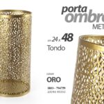 PORTA OMBRELLI 48*24CM METALLO STILE DELUXE TONDO STUDIO COLOR ORO GOLD