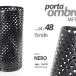 PORTA OMBRELLI 48*24CM METALLO STILE ARTE DELUXE TONDO STUDIO COLOR NERO