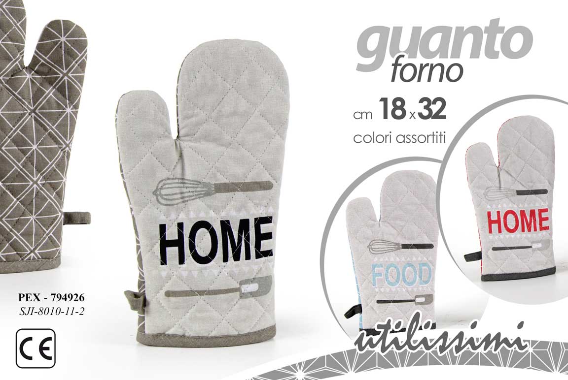 8025569794926 GUANTO PRESINA DA FORNO CUCINA Barbecue MODERNO COTONE HOME FOOD ASS 17*28 cm - immagine 1