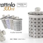 BARATTOLO CERAMICA CUCINA Contenitore ERMETICO MEDITERANEO COLOR 300 ML 13*9cm