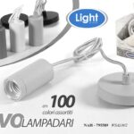 CAVO LAMPADARI LAMPADARIO 100 CM PORTA LAMPADA E27 MODERNO CLASSICO PVC LIGHT