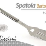 SPATOLA LUNGA BARBECUE ACCIAIO ATTREZZI COTTURA ARROSTO CARNE GRIGLIA CUCINA