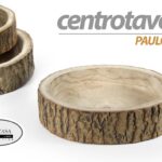 PIATTO CENTROTAVOLA LEGNO CORTECCIA SVUOTA TASCHE Contenitore centrotavola 20*5