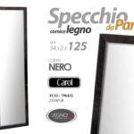 SPECCHIO DA PARETE NERO SPECCHIERA CORNICE LEGNO CLASSICO MODERNO 125*35 cm