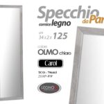 SPECCHIO DA PARETE OLMO GRIGIO SPECCHIERA CORNICE LEGNO CLASSICO MODERNO 125*35