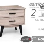 COMODINO 2 CASSETTI CAMERA LETTO MODERNO Cassettiera ROVERE SBIANCATO h50*48*38