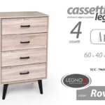 Cassettiera 4 Cassetti SETTIMINO Design Moderno Mobile Legno ROVERE 99*60*40 cm