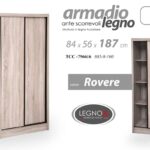 ARMADIO CON ANTE SCORREVOLI MODERNO SLID LEGNO ROVERE SBIANCATO 187*84*56cm