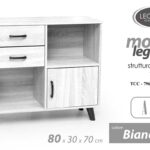 MOBILETTO SCAFFALE LIBRERIA BASSA ARMADIETTO ANTA CASSETTI RIPIANI 80*30*70