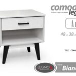 COMODINO CAMERA LETTO MODERNO CASSETTO RIPIANO PIEDI LEGNO ROVERE SBIAN 50*48*38