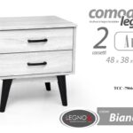 COMODINO 2 CASSETTI CAMERA LETTO MODERNO Cassettiera ROVERE SBIANCATO 48*38*H50.