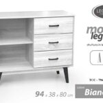 MOBILE CASSETTIERA MOBILETTO MODERNO BIANCO RIPIANI 3 CASSETTI ROVERE H80*94*38