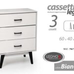 Cassettiera COMODINO 3 Cassetti SETTIMINO Moderno Legno BIANCO TCC h80*60*40cm