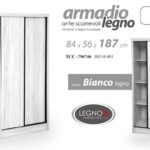 ARMADIO CON ANTE SCORREVOLI MODERNO SLID LEGNO BIANCO ROVERE 187*84*56