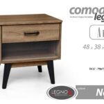 COMODINO CAMERA LETTO MODERNO CASSETTO RIPIANO LEGNO ROVERE NOCE 50*48*38 CM