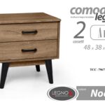 COMODINO 2 CASSETTI CAMERA LETTO MODERNO Cassettiera LEGNO ROVERE NOCE 48*38*H50