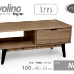 TAVOLINO MOBILE PORTA TV TELEVISORE MODERNO NOCE CASSETTO ROVERE 100*48*h43