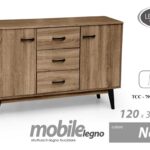 MOBILE SALOTTO MODERNO 3 CASSETTI 2 ANTE ARES NOCE LEGNO 120*38*H80